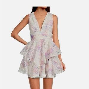 Gianni Bini Pastel Backless Lace Dress